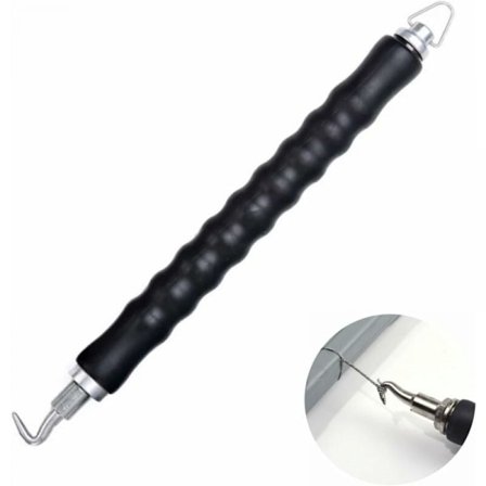 Semi-automatisk Tilbagetrækkelig Krog, Armeringsjern Tråd Vridningsmaskine, Blødt Håndtag Metal Vrider, Anvend til Metaltråd Reducer Håndtræthed (Sort