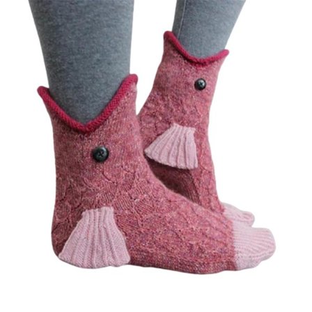 Strikkede Krokodille Sokker til Kvinder / Mænd Kreativ Dyremodellering og Ankelsokker Varmt Tilbehør Indendørs Gulv Om Vinteren