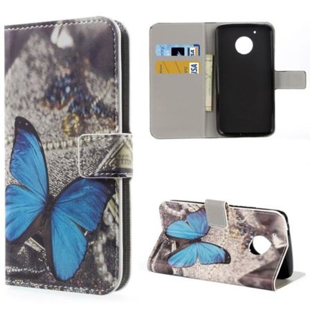 Plånboksfodral Moto G5 – Blå Fjäril