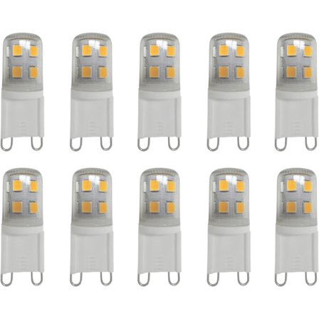 G9 LED-lamput 2W Lämmin valkoinen 2700K, 200LM, 20W Halogeeniekvivalentti, kotivalaistukseen, välkkymätön, AC 220-240V, 10 kpl [Energialuokka B]
