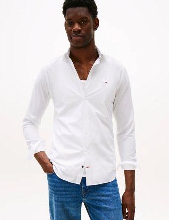 Tommy Hilfiger Cl - Flex Poplin Sf Shirt - White - R/40