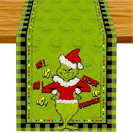 Julebordduge med Grinch-print - Julefest Hjem Køkken Restaurant Dekoration