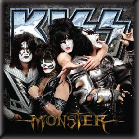 Kiss Monster Kylskåpsmagnet En Storlek Flerfärgad