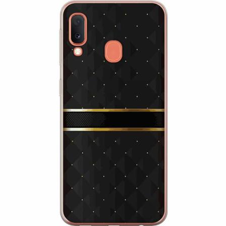 Samsung Galaxy A20e Genomskinligt Skal Golden Stripes