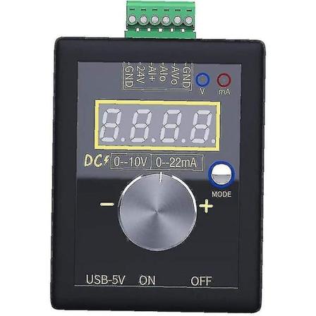 Signalgenerator 0-10v/0-4-20ma Strömspänningssimulering Handhållen signalgenerator Inbyggt litiumbatteri För Plc Panel Felsökning Svart Praktisk