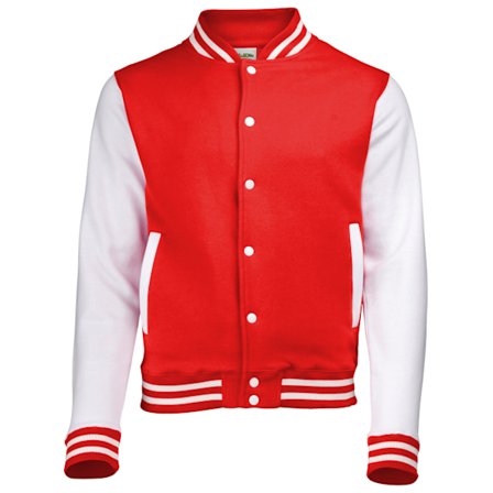 Awdis Unisex Varsity Jacka XXL Fire Red / White