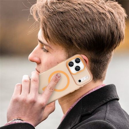 SKALO iPhone 17 Pro Max Matt Translucent Hybrid Skal - Orange