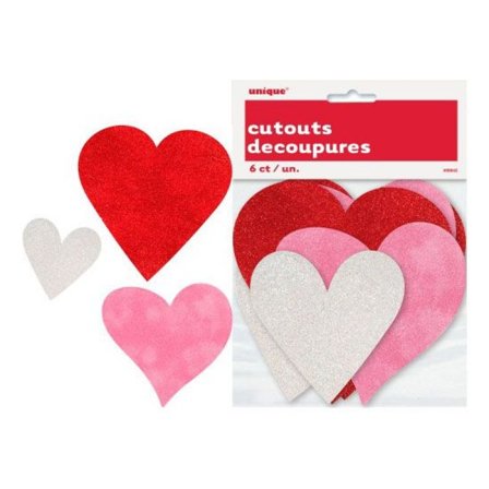 Dekorations-hjärtan 6-pack