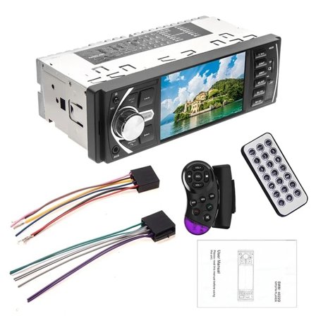4,1 tum Bil Radio 1Din Ljud Stereo FM Bluetooth Ratt Hjul