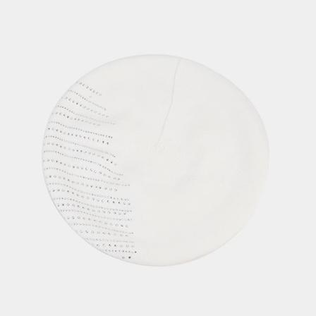 Hvid dame Fashion vintage strik beret Varmt uld bud hat 2 stykker white