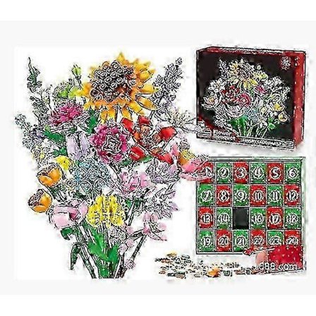 Passer for Blomsterbukettklosser Julekalender, Jul 24 Dager Solsikkebukett Blindboks-jc