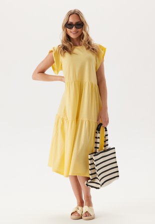 VILA Visummer S/S midi dress Pale Banana Tøj