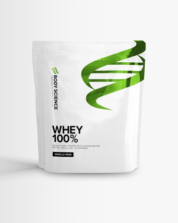 Proteinpulver Whey 100% - 1 kg - Vanilla Pear - Body Science - Vassleprotein, Protein