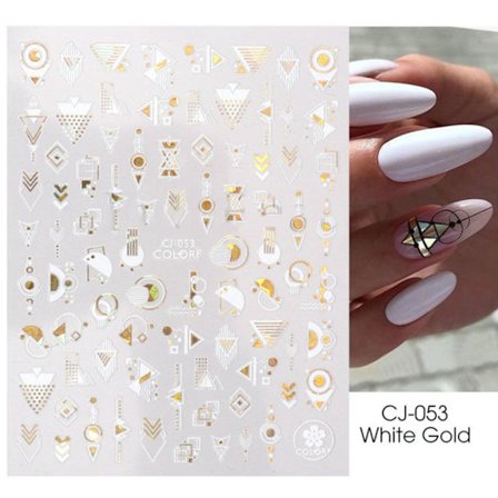 Nagelklistermärken 3D Bronzing Flowers CJ-053