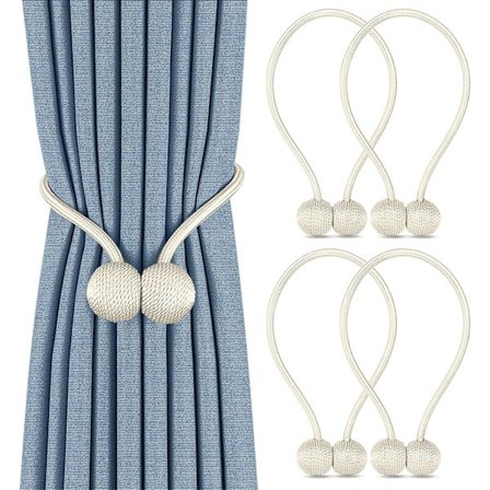 Sæt med 4 Gardinholdere, Magnetiske Gardinholdere Magnetisk Bra