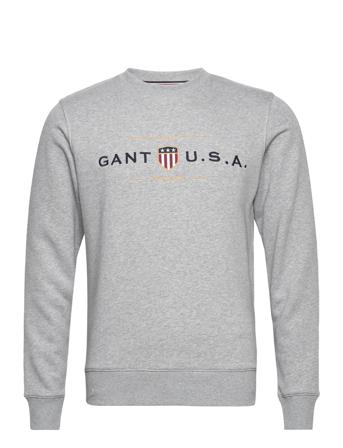 D1. Banner Shield C-Neck Sweatshirt Trøje Grå GANT