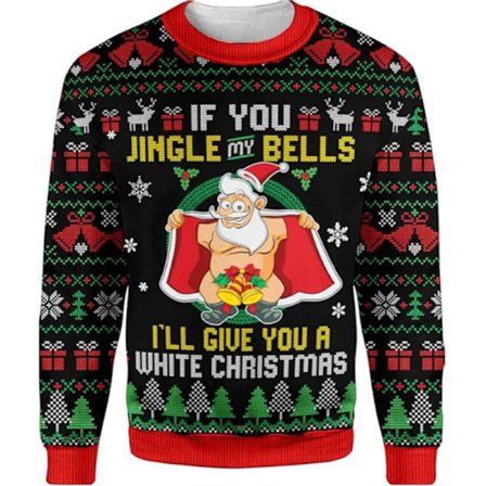 Jul 3D Digitaltryck Rundhalsad Tröja Gåva - HQ11 - Storlek XL