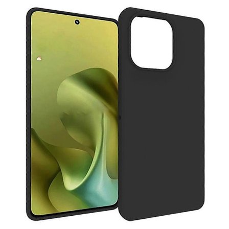 Til Motorola Moto G86 5G Etui Blød Mat Bagside TPU Sort Telefon Cover, Stor Udskæring