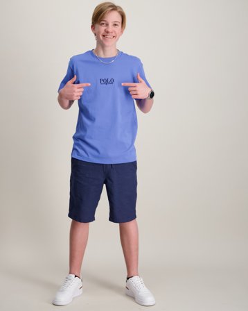 Polo Ralph Lauren Cotton Jersey Crewneck Tee Blauw T-shirts Jongens - Kids Brand Store