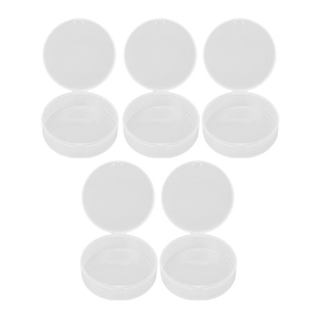 Pulverpuf Opbevaringsboks Transparent Multifunktionel Bærbar Makeup Puf Etui til Perler Øreringe 5stk