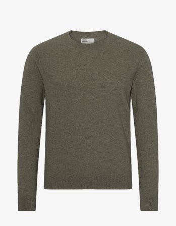 Light Merino Wool Crew - Dusty Olive - L