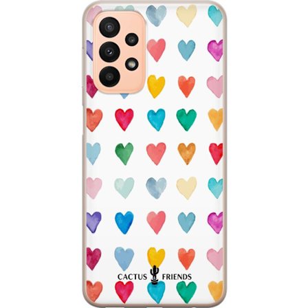 Yhteensopiva Puhelinkuori Samsung Samsung Galaxy A23 Cactus and Friends - Watercolor Love Grid