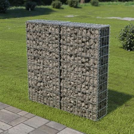 vidaXL Gabionmur i galvaniserat stål 100x20x100 cm Silver