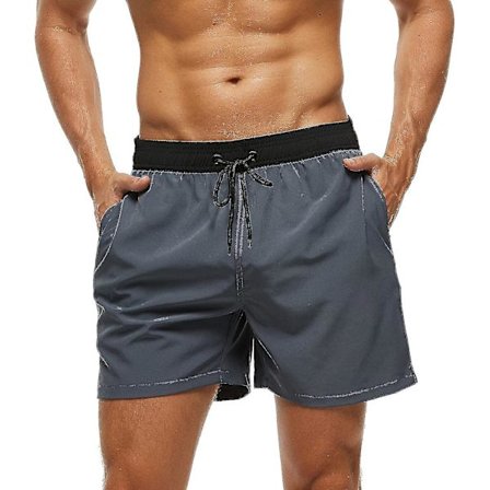 Badbyxor för män med dragkedja Vattentät Torkande Snabbbaddräkt Badshorts med justerbar dragsko-n