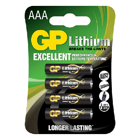 GP Lithium AAA batteri 1,5V 4-pak