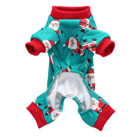 Juldagen Pet Pyjamas Pet Fyrdelade Kläder Vinter Varma Pet