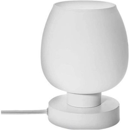 Touch-sängbordslampa - Modern liten lampa för sovrum vardagsrum nattduksbord, bordslampa med vit opalglasskärm, varm LED-lampa, 3-vägs dimbar