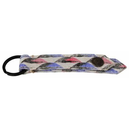 Costume National, Ring Branded Textile Keychain Wit, unisex, Maat:ONE Size