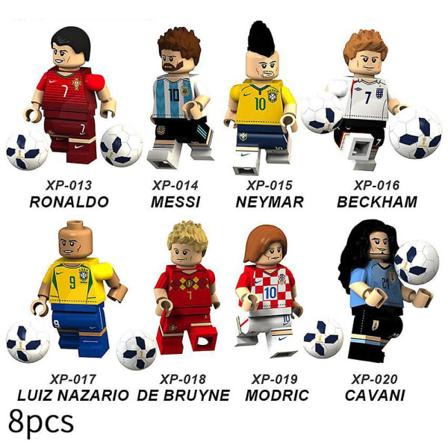 8 stk VM Qatar Ronaldo Messi Neymar Minifigur montert minibyggekloss Actionfigurer Leke Barn Gave