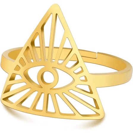 Egypt Øye av Forsiktighet Ring Justerbar Øye av Gud Ring Lykke, ZQKLA