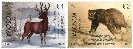 Kosovo - EUROPA 2021 Truet nationalt dyreliv - Postfrisk sæt 2v