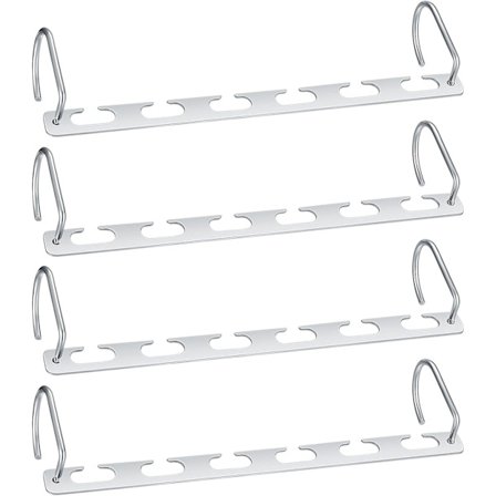 4 stk. Magiske Bøjler, Pladsbesparende Bøjler til Garderober, Tøjbøjler til Tøj, Opbevaring, Metalplads