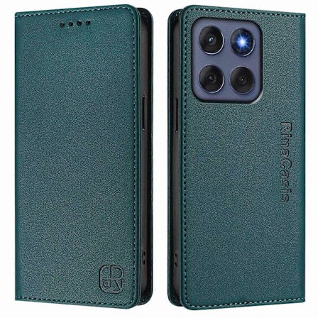 Kompatibel med Motorola Edge 60 5G 60 Fusion 5G Læder Etui RINACASIS RC01 Telefon Cover med RFID Blokerende Væg