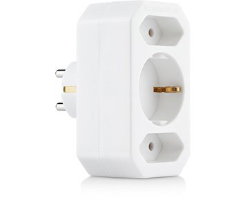 ON-Splitter plug 3-way, 1 grounded 2 regular-Stikkontakt med tre uttak-Power-Grenuttak