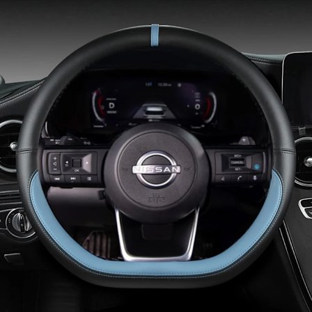 D-formad rattkåpa för kompatibel med Nissan X-Trail Qashqai March Serena Micra Kicks 2017-2023 Altima Teana 2019 Sentra 2022