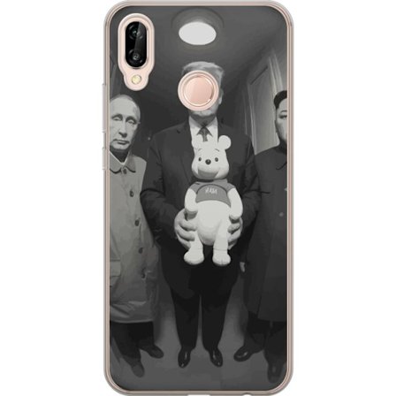 Kompatibel Mobilcover til Huawei Huawei P20 lite Sort-hvid kunstbillede med surrealistisk politisk symbolik og uventet kontrast, provokerende moderne