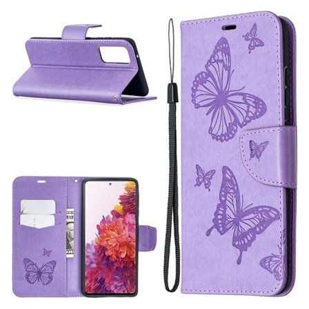 Butterfly Samsung Galaxy S20 FE 5G / S20 Fe Flippetui - Lilla