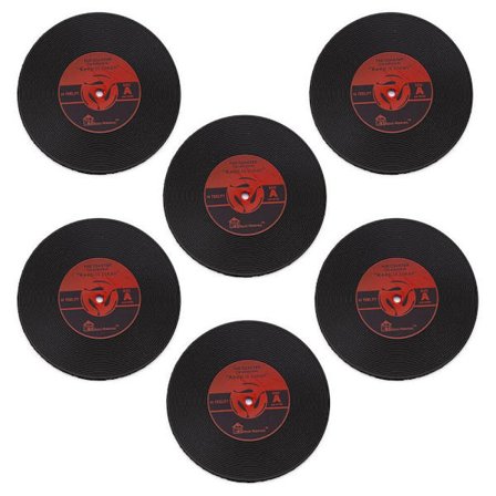 6 stk. glassbrikker - Vinylplate