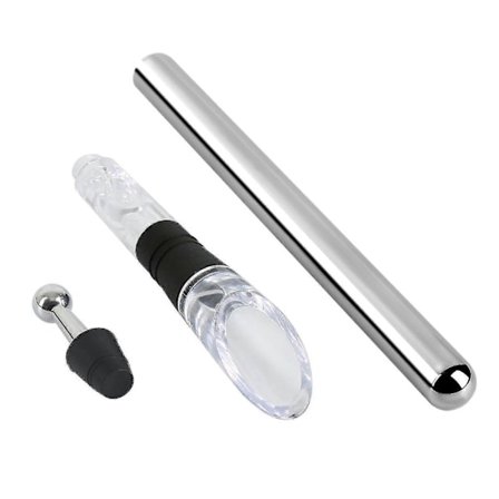 3 stk. Vinkjølestav Gjenbrukbar Rustfritt Stål Bærbar 3-i-1 Vinkjøler Lufting Hellesett Hjemmerekvisita