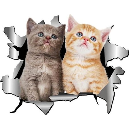 3D-bilklistremerker - søte klistremerker med kattemotiv - veggklistremerker med dyremotiv - bilklistremerker - dekorasjon - personlig vindus- og 