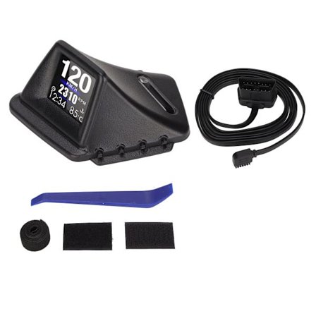 Svart bil HUD-display Multifunktion Dubbelt läge OBD GPS HUD-mätare 4 larm för fordon