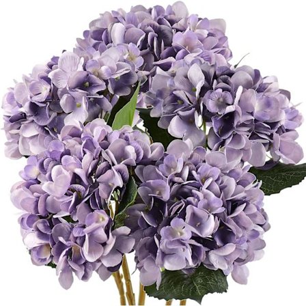5 st konstgjorda sidenhortensior, blomsterarrangemang dekoration 47 cm