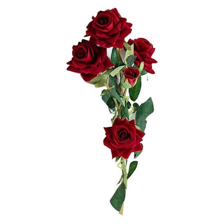 Konstgjord ros av sidenblomma, lätt att sköta, levande dekor, fräschhållande simulerad ros, blomsterarrangemang för bröllop (vinröd)