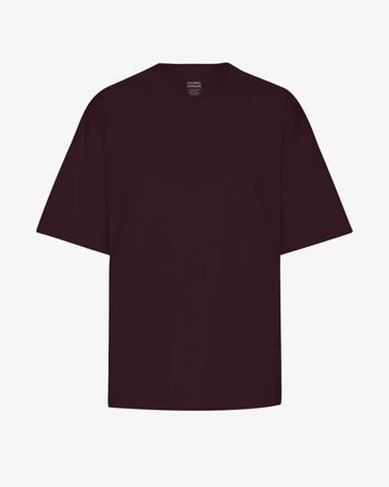 Oversized Organic T-Shirt - Oxblood Red - Female - M