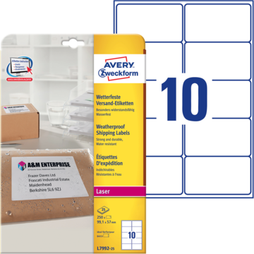 Brevklistremerke Hvit 99,1x57