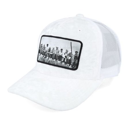 Public Domain - Vit trucker Keps - Lunch Atop A Skyscraper White/White Velvet @ Hatstore